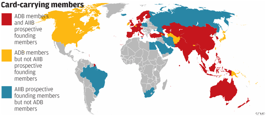 colored map for OBOR funds Contributors